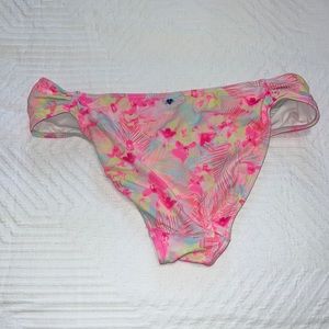 PINK bathing suit bottom. Neon/flowers